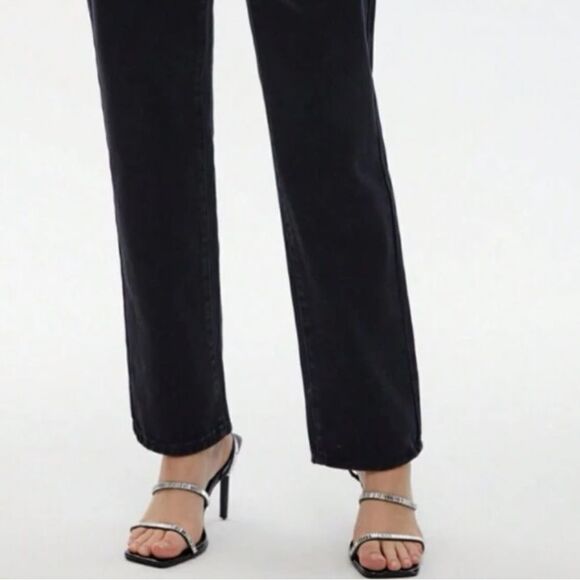 Black 90s Fit Denim High Waist Straight Leg - Picture 7 of 10